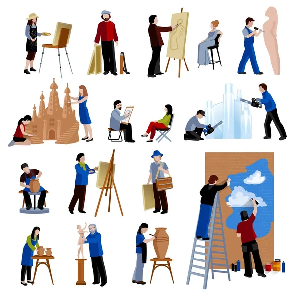 Creative Profession People Icons Set — Stok Vektör