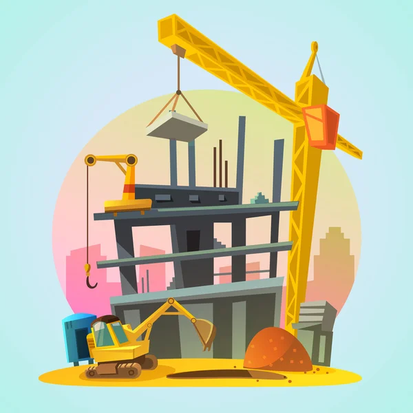 House construction cartoon — Διανυσματικό Αρχείο