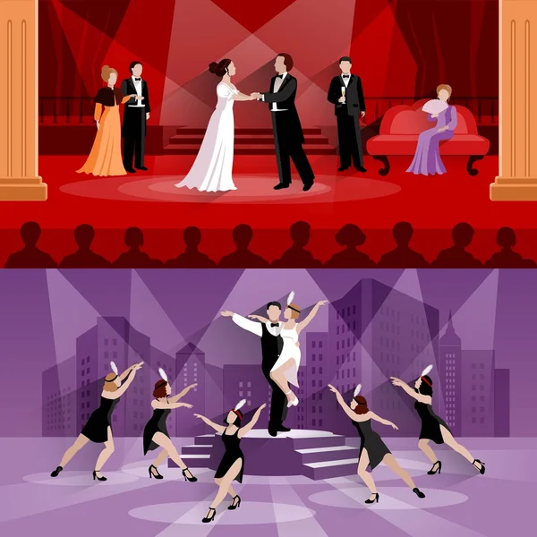 Compositions Of Theater People — Stock Vector