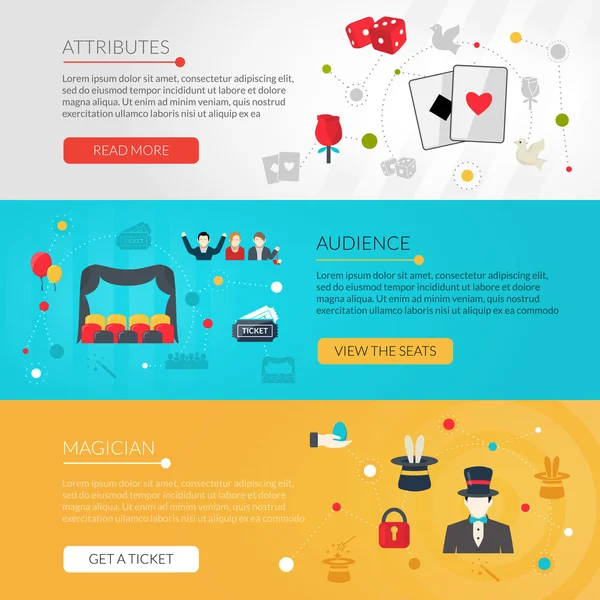 Magician banner set — Stockvector