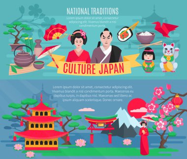 Japon Kültür 2 yatay Banner ayarla