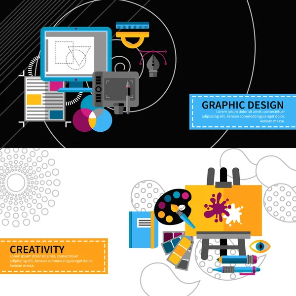 Creativo Designer Banner Set — Vettoriale Stock