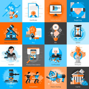 Collection Of Icons For Auction Bargaining