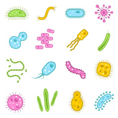Bakteri Icons set
