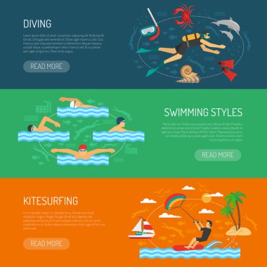 Water Sport Horizontal Banners clipart