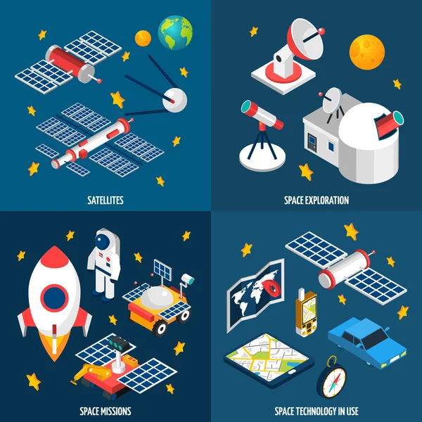 Space Exploration isometrisch — Stockvector