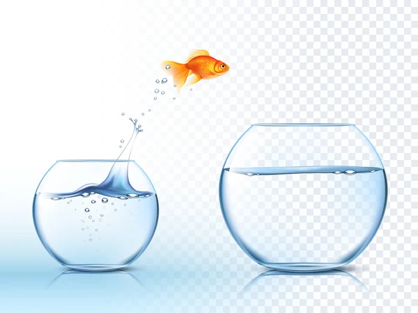 Goldish saute hors bol d'eau PIcture — Image vectorielle
