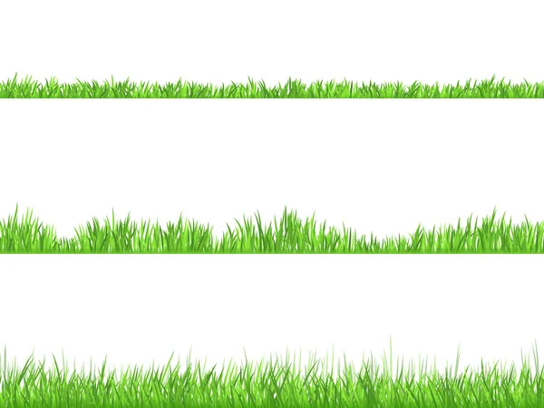 Grünes Gras flache horizontale Banner gesetzt — Stockvektor