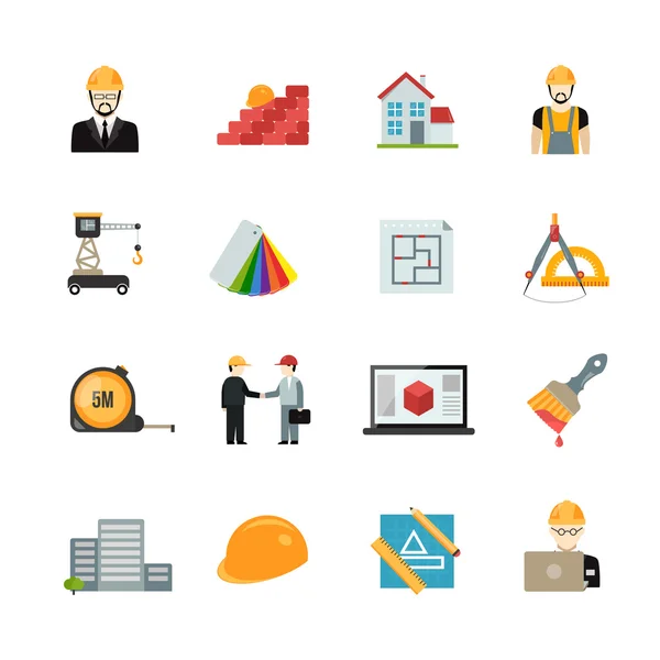 Architect Icons Set — Stockvector