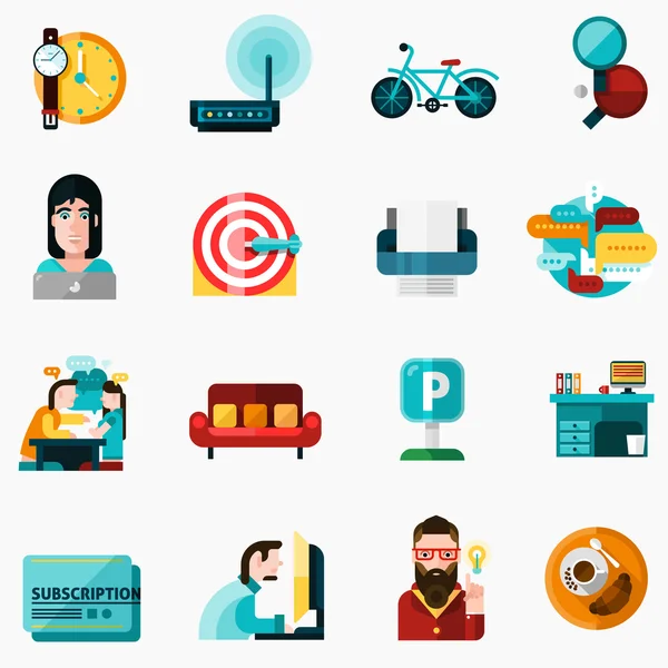 Coworking Icons Set — Stok Vektör