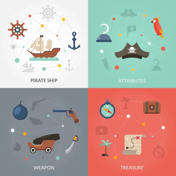 Ensemble plat pirate — Image vectorielle