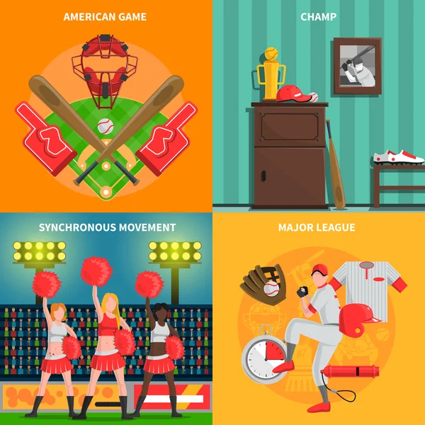 Baseball concept set — Stockvector