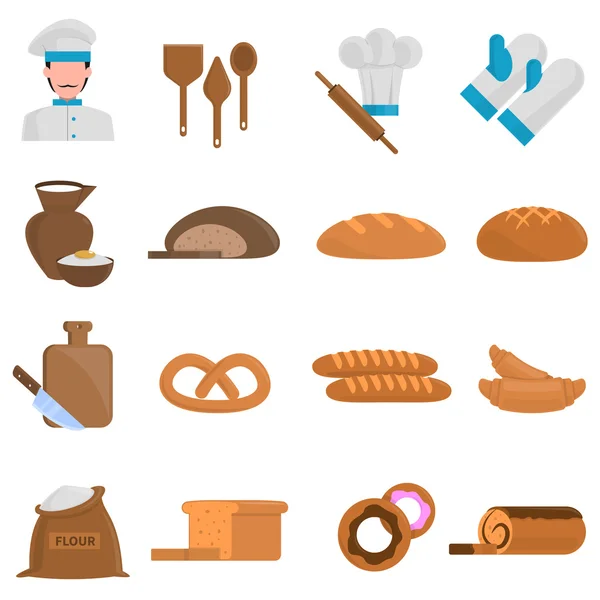 Bakery icons set — Stock Vector