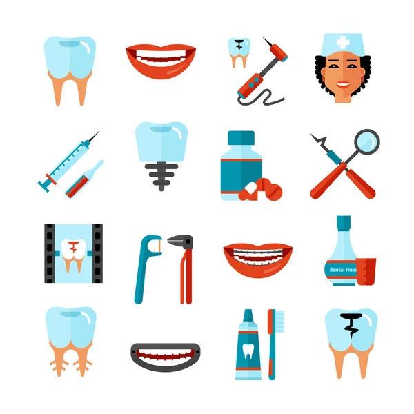 Dental Care Icon Set — Stock Vector