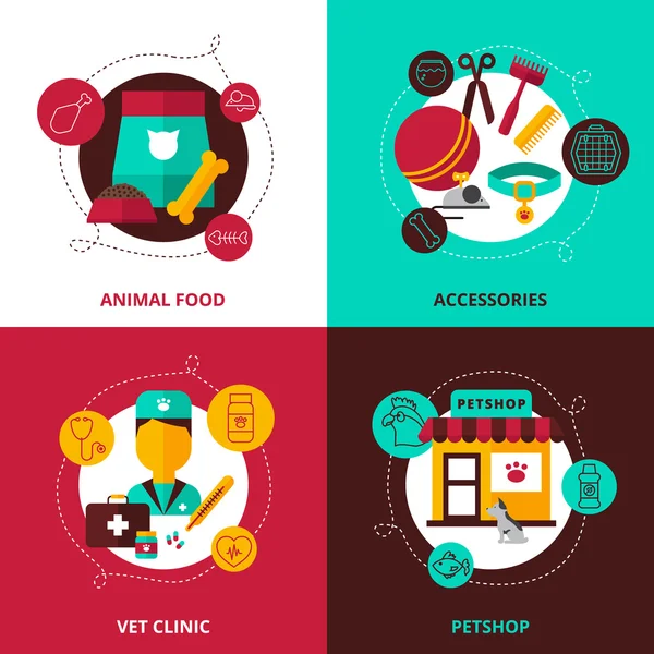 Concetto di design veterinario 2x2 — Vettoriale Stock