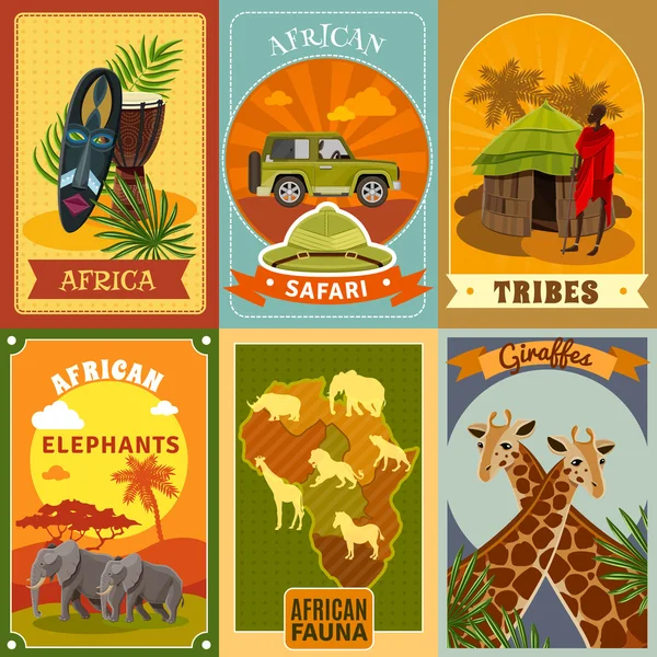 Safari plakáty sada — Stockový vektor
