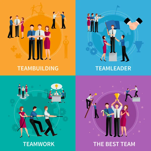 Teamwork 2 x 2 designkoncept — Stock vektor