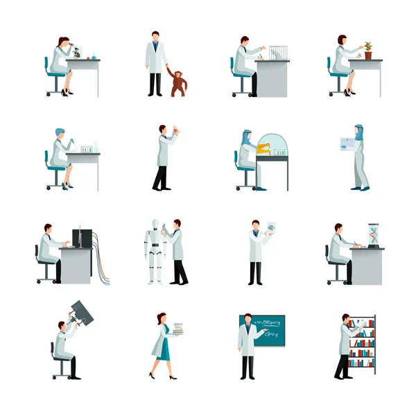 Scientist Decorative Icons Set — Stock Vector