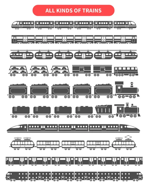 Treinset zwart — Stockvector