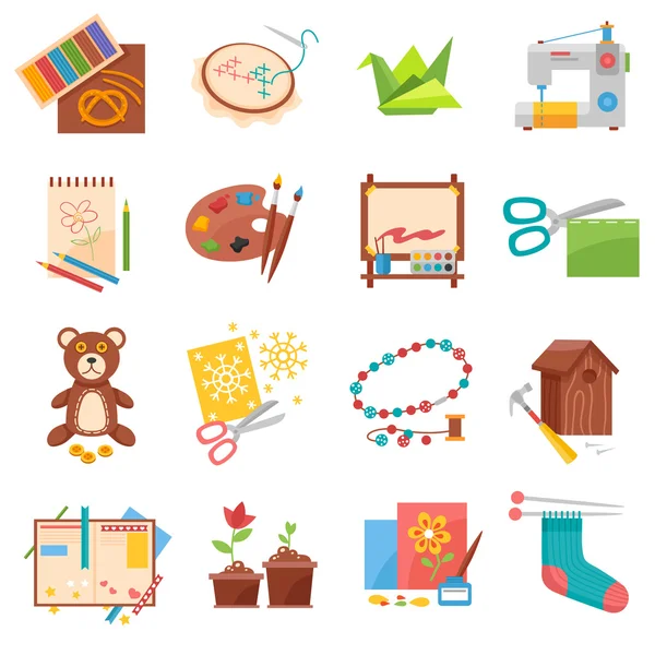 Pasatiempos iconos conjunto — Vector de stock