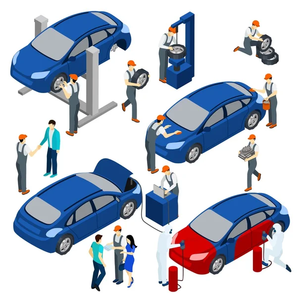 Auto Service koncepciót Set — Stock Vector