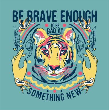 Tişörtlü bir kaplanın vektör çizimi