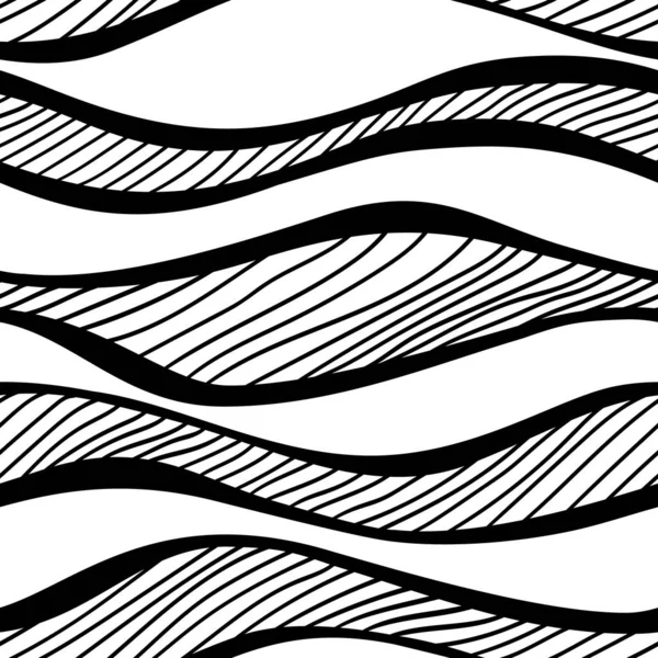 Linee di inchiostro con strisce sottili. modello senza cuciture in bianco e nero Illustrazione Stock