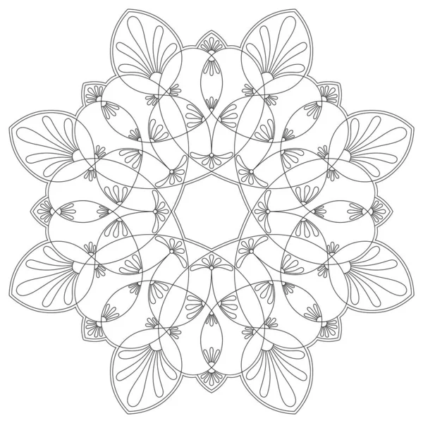 Obra de arte vectorial simétrica redonda en blanco y negro — Vector de stock