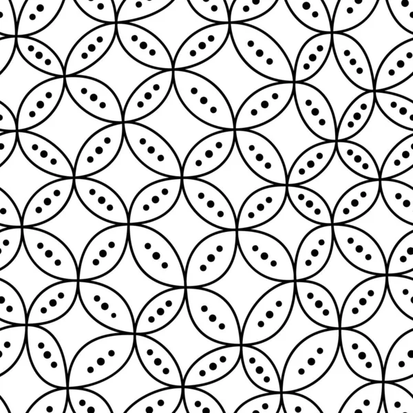Abstrakte schwarze Linien und Punkte auf Weiß. minimalistische Vektor handgezeichnete nahtlose Muster. einfache Elemente zum Färben — Stockvektor
