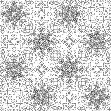 Beyaz üzerine soyut siyah çizgiler. Minimalist vektör elle çizilmiş pürüzsüz desen. Renklendirme için basit ögeler