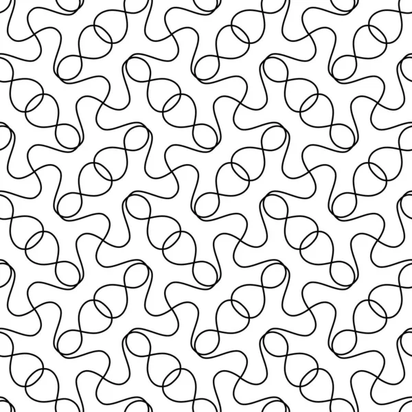 Abstrakte schwarze Linien auf Weiß. minimalistische Vektor handgezeichnete nahtlose Muster. einfache Elemente zum Färben — Stockvektor