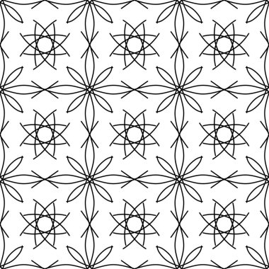 Beyaz üzerine soyut siyah çizgiler. Minimalist çiçekli vektör elle çizilmiş pürüzsüz desen. Renklendirme için basit ögeler