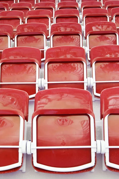 Hodně Stadionu Benchs Pohled — Stock fotografie