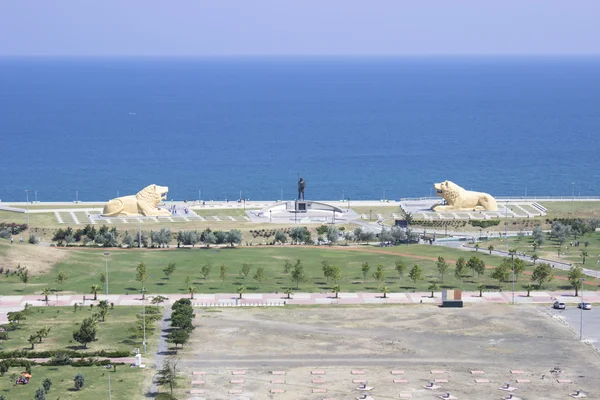 Aslan heykeli üzerinde samsun batipark Stok Resim