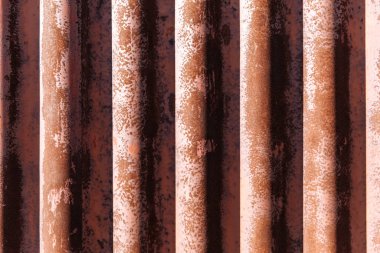 Paslı eski kıvrımlı demir çarşaf. Tekstil, soyut arkaplan.