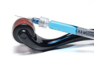 Dermaroller tool for medical cosmetic procedure clipart