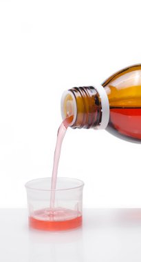 Cough syrup isolated on white clipart