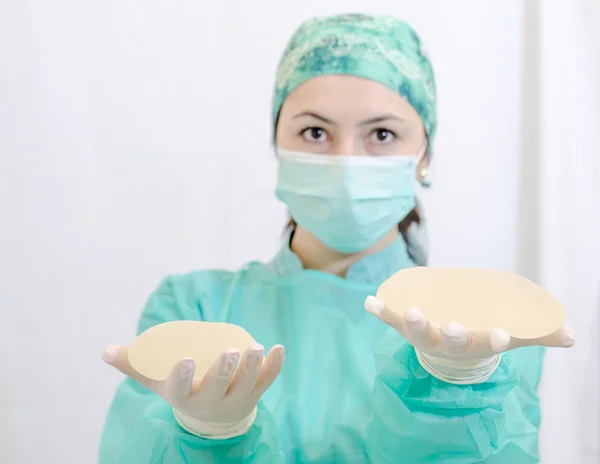 Implantes mamários de silicone — Fotografia de Stock