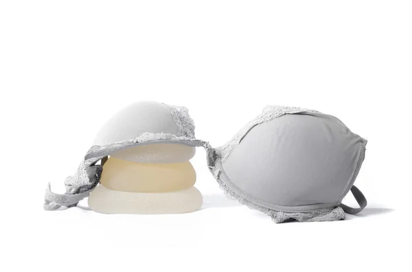 Fille avec implant mammaire en silicone et soutien-gorge Image En Vente