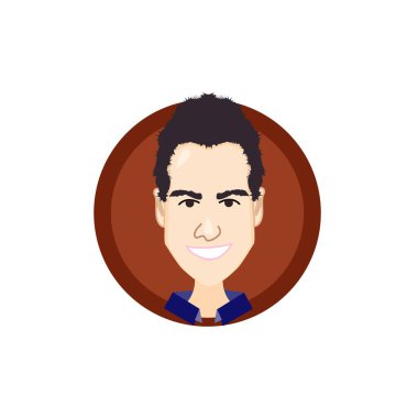 İllüzyon. Bir insanın yüzünün Avatar 'ı. Simge düz biçimi.