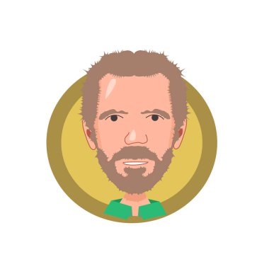 İllüzyon. Bir insanın yüzünün Avatar 'ı. Simge düz biçimi.