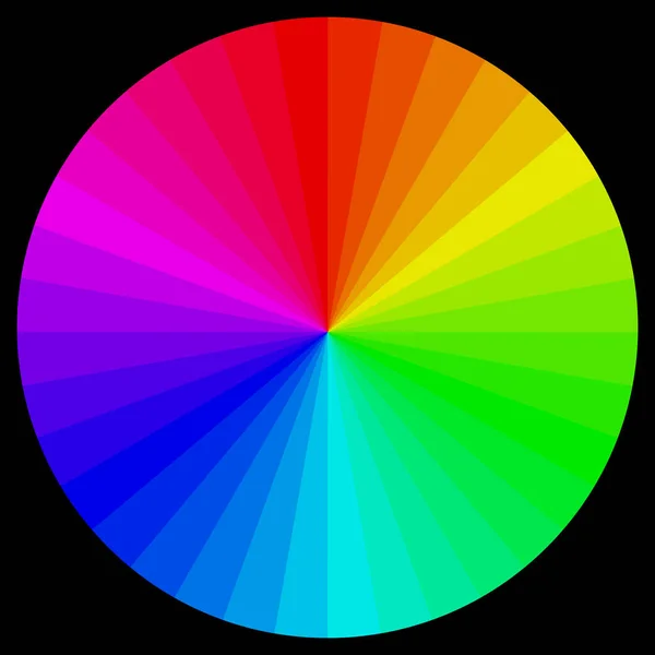 Spektrum Färg Hjul Mörk Bakgrund Vektorillustration För Webbdesign — Stockfoto