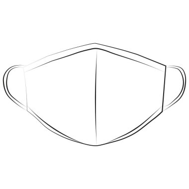 Profilaksi için tıbbi maske. Coronavirus koruması. Çizgi illüstrasyonu.