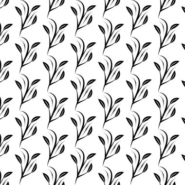 Kusursuz desen, dekoratif yaprak filizi. Geçmişi ve dokuları için. Görüntü.