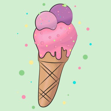 Dondurma külahı. Dondurma ikonu, internet tasarımı için. Görüntü.