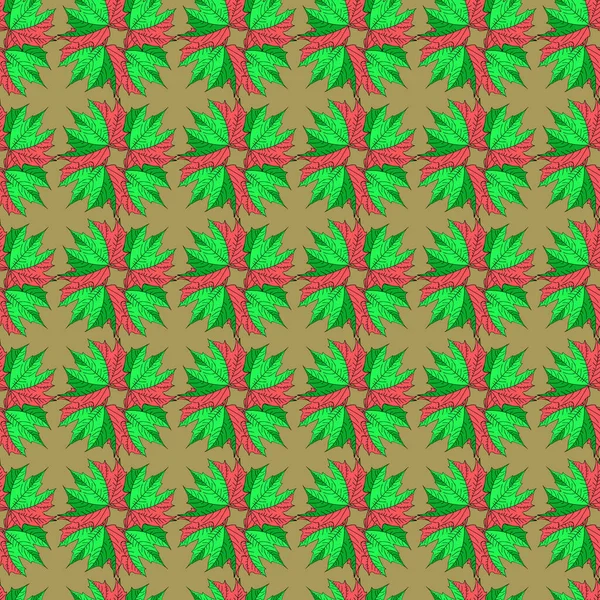 Maple leaf ornament. Seamless pattern, abstraction. For backgrounds and textures. Illustration.