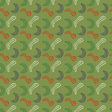 Seamless pattern, lines in the form of a banana. For backgrounds and textures. Illustration.