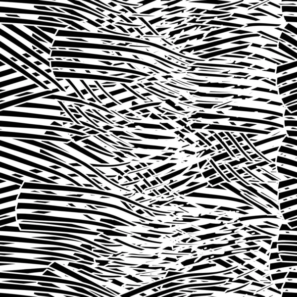 Seamless pattern, black lines with white strokes, abstraction. For backgrounds and textures. Illustration.