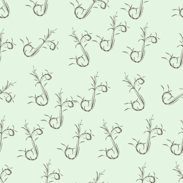 Blätter Lineare Zeichnung Nahtloses Muster Für Das Verpackungsdesign Illustration — Stockfoto