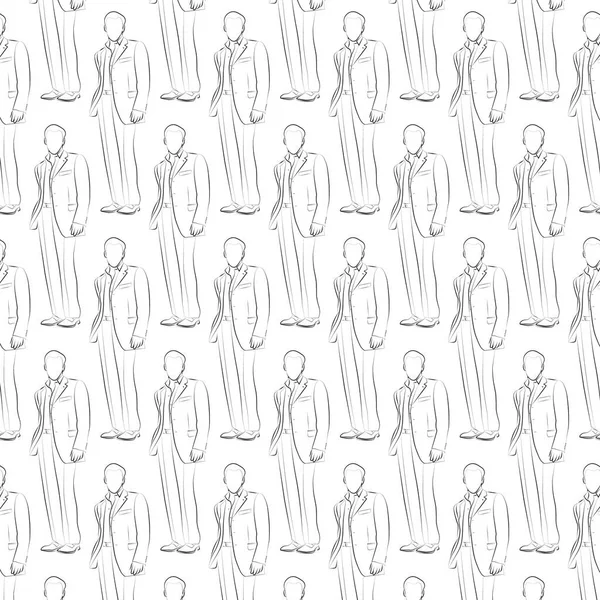Man Kostym Ritning Sömlöst Mönster För Design Och Texturer Illustration — Stockfoto